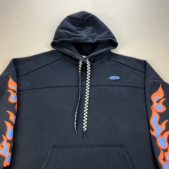 Savage x Fenty Hoodie Sweatshirt Adult Medium Black Essential Oversized Flames - Picture 2 of 14